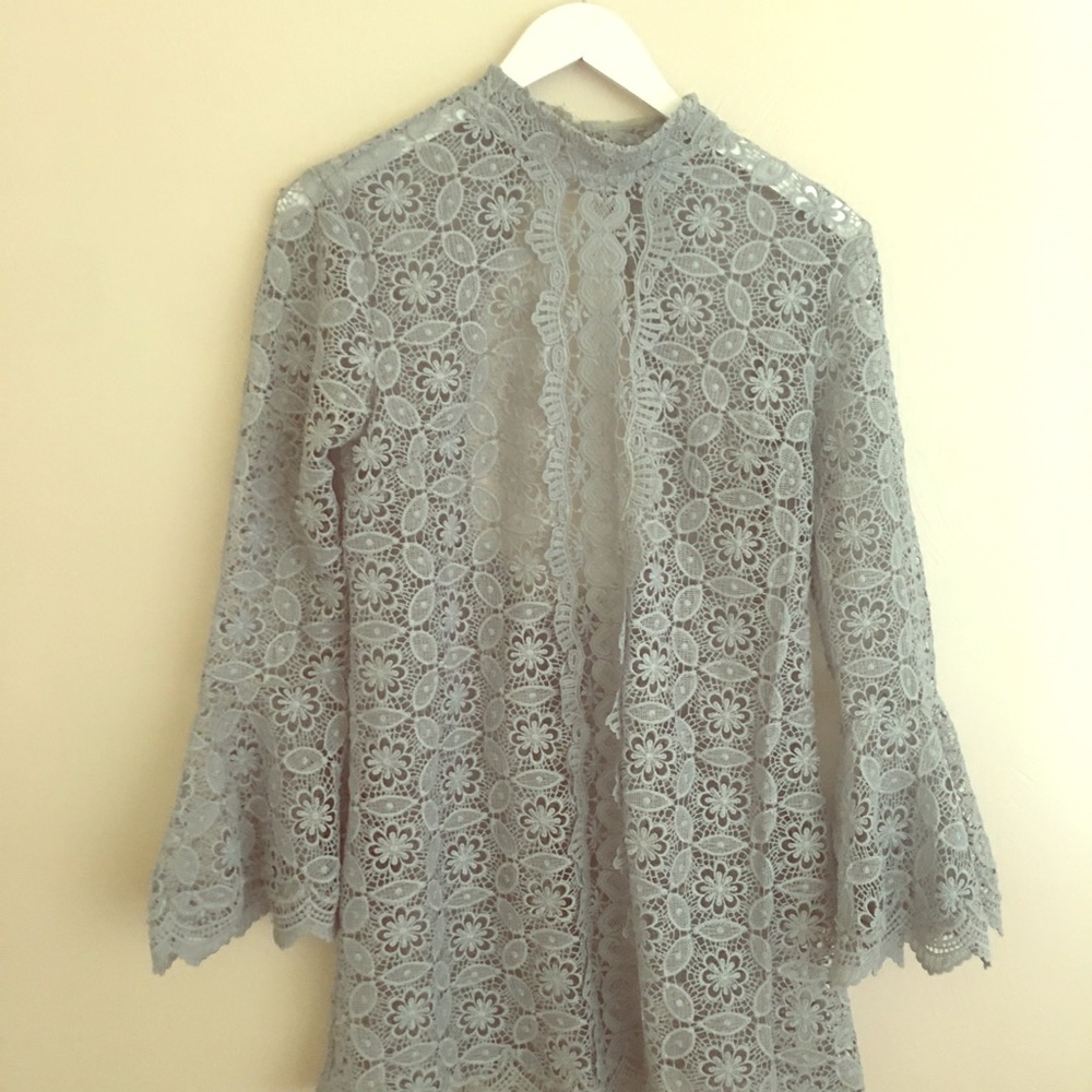 Free People Crochet Lace detail Dress size S blue